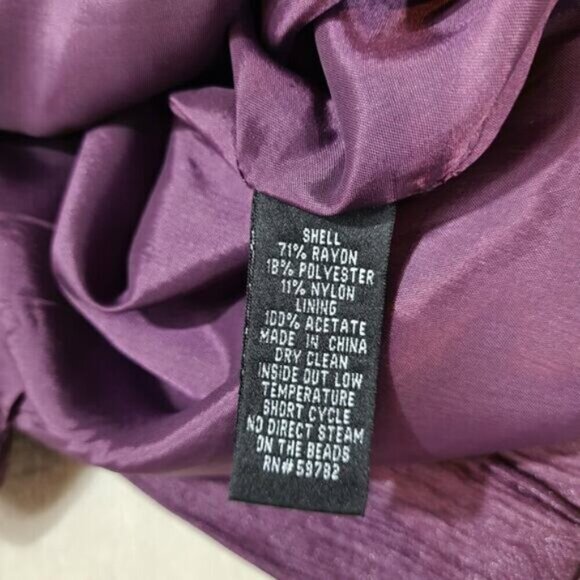 Adrianna Papell Purple Beaded Cocktail Dress - Size 4 - Picture 10 of 10